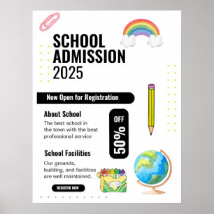 Schulzulassungsflyer, Schulwerbeflyer Poster