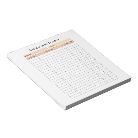 Schulzuweisungs-Tracker-Notepad Notizblock (angewinkelt)