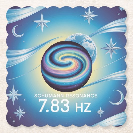 Schumann-Resonanz Himmelblaues gekerbtes Set Untersetzer (Vorderseite)