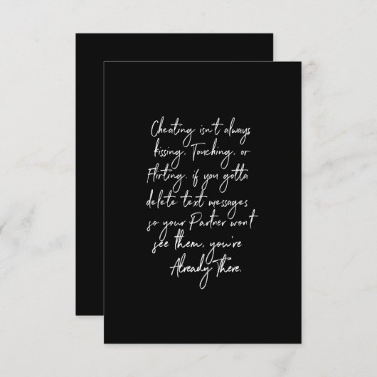 Schummeln ist nicht immer rührend oder flirtend dankeskarte (Vorne/Hinten)