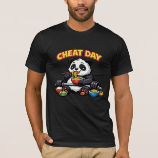 Schummeltag-Panda-Turnhalle-Shirt Lustiges Workout T-Shirt
