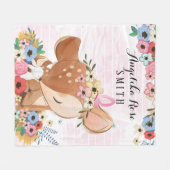 Schuppen für Mädchen mit Blume von Fawn Deer Fleecedecke (Vorderseite (Horizontal))