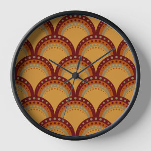 Schuppen mit Dosen, Burgund, Rost, Aprikose, Tan Uhr