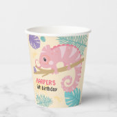 Schuppen und Schwänze Girl's Reptile Geburtstag Pappbecher (Vorderseite)