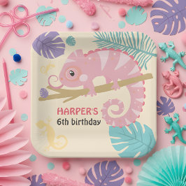 Schuppen und Schwänze Girl's Reptile Geburtstag Pappteller