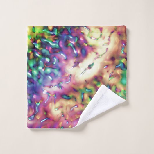 Schuppenfarbene Waagen oder Wassertropfen Badhandtuch Set (Waschlappen)