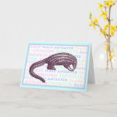 Schuppiger Anteater-/Pangolin-Gruß-Karte Karte (Gelbe Blume)