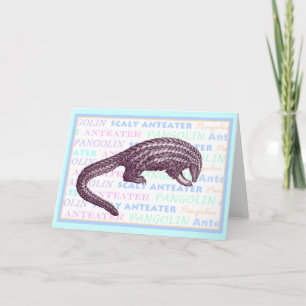 Schuppiger Anteater-/Pangolin-Gruß-Karte Karte