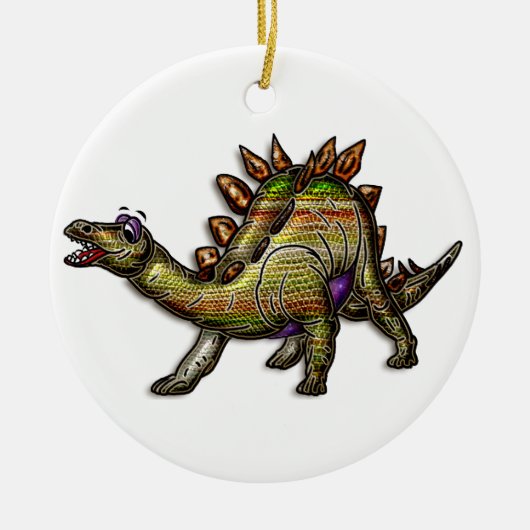 Schuppiger Regenbogen Diosaur Keramikornament (Vorne)