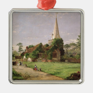 Schüren Sie Poges Kirche Silbernes Ornament