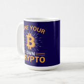 Schürfe Deine eigene Krypto Bitcoin-Mining, BTC Kaffeetasse (Vorderseite Links)