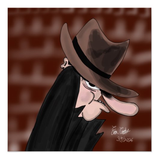 Schurke Cartoon Charakter Poster (Vorderseite)