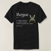 Schurke-Klassendefinitionsdungeons und RPG-Dragons T-Shirt (Design vorne)