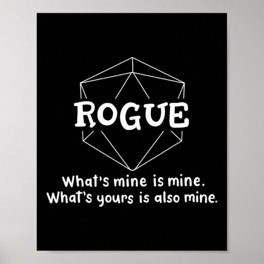 Schurke Lustiger Charakter Witz Rollenspiele Rpg G Poster (Vorne)