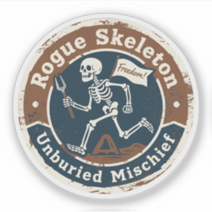 Schurken-Skeletts Archäologischer Streich Aufkleber