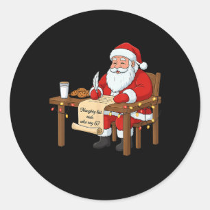 Schurkenliste unterstützt sagen 67 Weihnachten Mem Runder Aufkleber