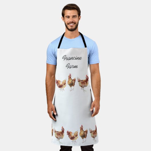 Schürze - 3 Hühner Französische Küche (Getragen)