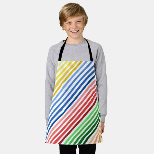 Schürze - 5 Gruppen farbiger Linien (Getragen)