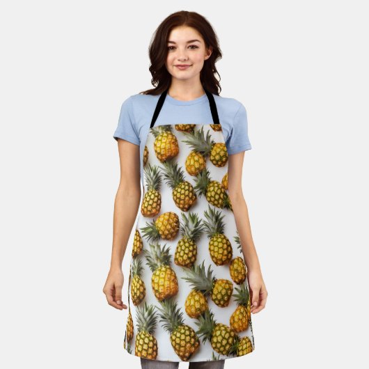 Schürze - Ananas im Gittermuster, Thema Lebensmitt (Getragen)