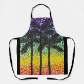 Schürze (ao) - Palmen und Regenbogen Himmel (Vorderseite)