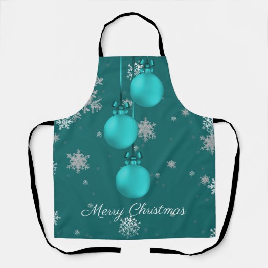 Schürze aquamariner Weihnachtsschmuck (Vorderseite)