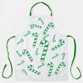 Schürze (Au) - Grüngestrickter Candy Cane (Vorderseite)