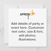 SCHÜRZE AUF! PARTY- oder EREIGNISUNTERSUCHUNGEN Einladung (Rückseite)