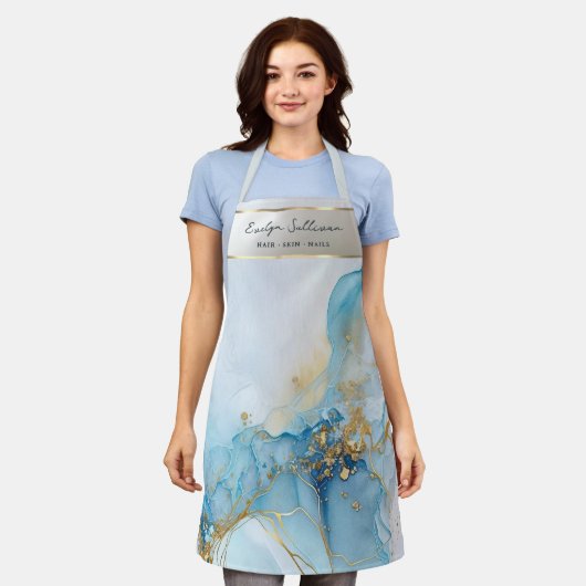 Schürze aus blauem Marmor (Getragen)