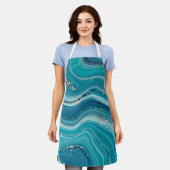 Schürze aus grünem und bläulichem Marmor (Getragen)
