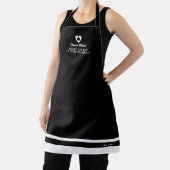 Schürze aus schwarzem Koch mit ihrem Namen (InSitu)