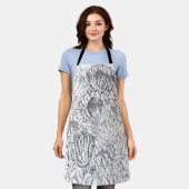 Schürze aus schwarzem und weißem Anstrich (Getragen)