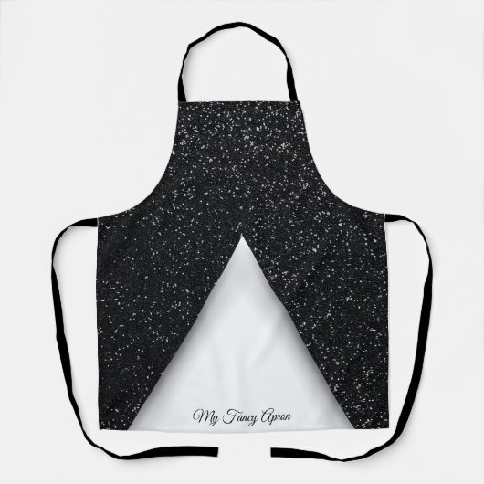 Schürze aus schwarzem und weißem Glamour (Vorderseite)