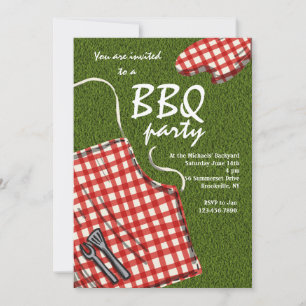 Schürze Bereit für eine BBq-Einladung Einladung
