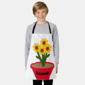 Schürze - Blume Pot mit gelben Blumen (Getragen)