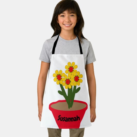 Schürze - Blume Pot mit gelben Blumen (Insitu)