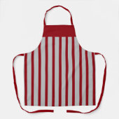 Schürze Cafe Crimson und Gray Stripe (Vorderseite)