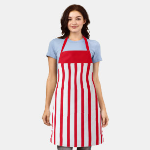 Schürze Café Rot und Weiß Streifen