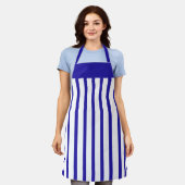 Schürze Café Royal Blue und White Stripe (Getragen)