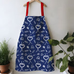 Schürze der GRILLEN Blau und Weiß<br><div class="desc">Spaß GRILLEN Schürze,  ideal zum Grillen im Hinterhof. Die Farben Rot,  Weiß und Blau sind klassisch. Die Aquarellbilder werden handgezeichnet mit Go-to-GRILLEN-Ikonen,  darunter ein Grillen-Grill,  Hamburger und Hot-dogs. Macht für ein großartiges Geschenk für Papa,  das ihm das Gefühl geben wird,  König des Grills zu sein!</div>