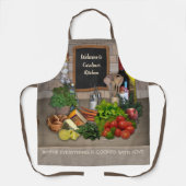 Schürze der Küche mit Ihrem Namen auf der Tafel (Vorderseite)