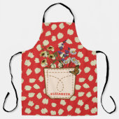 Schürze der Vintagen Rotblütenmutter (Vorderseite)