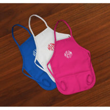 Schürze des bestickten Circle Monogram Children