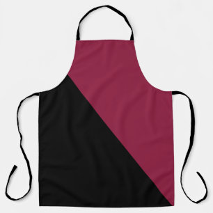 Schürze des Farbblocks (Schwarz und Berry Rot)