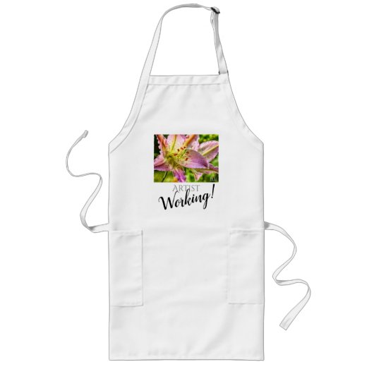 Schürze des Künstlers mit Stargazer Lily Artwork (Vorne)