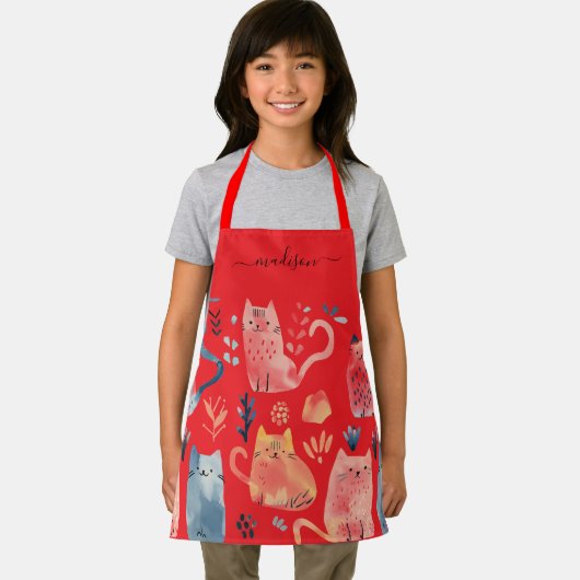 Schürze des niedlichen roten Katalogmusterns (Insitu)