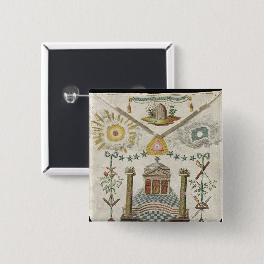 Schürze eines Meisters Heiliges-Julien Häuschens Button (Vorne & Hinten)