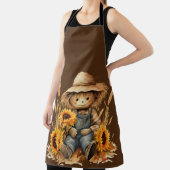 Schürze Fall Scarecrow und Sonnenblumen (InSitu)