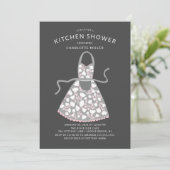 Schürze Floral Bridal Küche Einladung (Stehend Vorderseite)