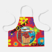 Schürze Flower Camp Happy Bär überall über Druck (Vorderseite)