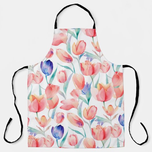 Schürze für Aquarellfarben-Tulip-Muster (Vorderseite)